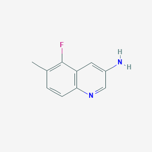 molecular formula C10H9FN2 B13262669 5-Fluoro-6-methylquinolin-3-amine 