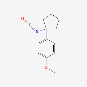 molecular formula C13H15NO2 B13262680 1-(1-Isocyanatocyclopentyl)-4-methoxybenzene 