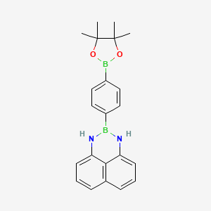 molecular formula C22H24B2N2O2 B1326269 2,3-Dihydro-2-[4-(4,4,5,5-tetramethyl-1,3,2-dioxan-2yl)phenyl]-1H-naphtho[1,8-de][1,3,2]diazaborinine CAS No. 950511-16-7
