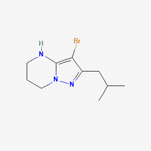 molecular formula C10H16BrN3 B13262703 3-Bromo-2-(2-methylpropyl)-4H,5H,6H,7H-pyrazolo[1,5-a]pyrimidine 
