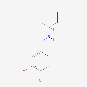 molecular formula C11H15ClFN B13262706 (Butan-2-yl)[(4-chloro-3-fluorophenyl)methyl]amine 
