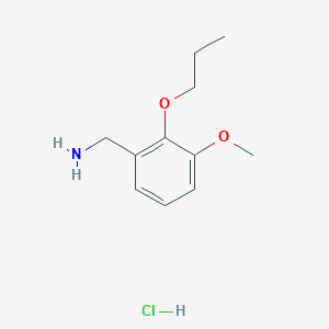 molecular formula C11H18ClNO2 B1326271 (3-Methoxy-2-propoxyphenyl)methanamine hydrochloride CAS No. 89411-11-0