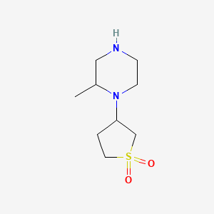 molecular formula C9H18N2O2S B13262761 3-(2-Methylpiperazin-1-yl)tetrahydrothiophene 1,1-dioxide 