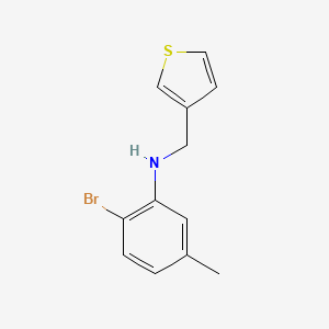 molecular formula C12H12BrNS B13262778 2-Bromo-5-methyl-N-(thiophen-3-ylmethyl)aniline 