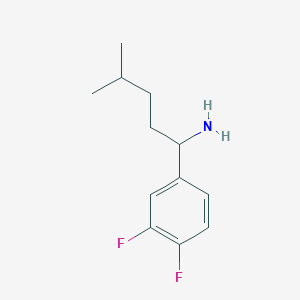 molecular formula C12H17F2N B13262788 1-(3,4-Difluorophenyl)-4-methylpentan-1-amine CAS No. 1042655-57-1