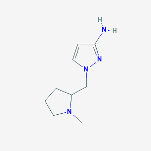 molecular formula C9H16N4 B13262852 1-[(1-Methylpyrrolidin-2-yl)methyl]-1H-pyrazol-3-amine 