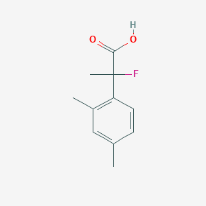 molecular formula C11H13FO2 B13262867 2-(2,4-Dimethylphenyl)-2-fluoropropanoic acid 