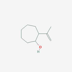 molecular formula C10H18O B13262873 2-(Prop-1-en-2-yl)cycloheptan-1-ol 