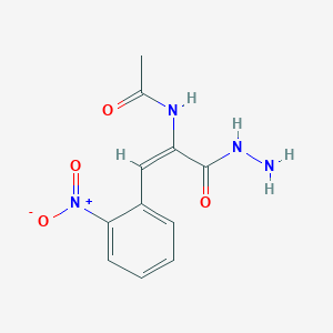molecular formula C11H12N4O4 B13262879 N-[1-(hydrazinecarbonyl)-2-(2-nitrophenyl)eth-1-en-1-yl]acetamide 