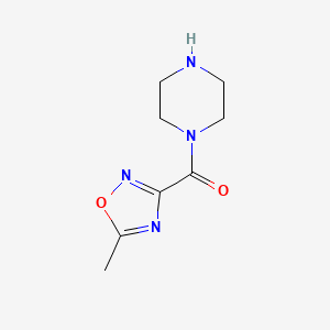 molecular formula C8H12N4O2 B13262882 1-(5-Methyl-1,2,4-oxadiazole-3-carbonyl)piperazine 