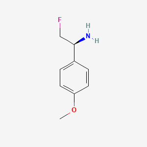 molecular formula C9H12FNO B13262904 (1S)-2-Fluoro-1-(4-methoxyphenyl)ethanamine 