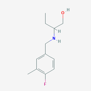 molecular formula C12H18FNO B13262907 2-{[(4-Fluoro-3-methylphenyl)methyl]amino}butan-1-ol 