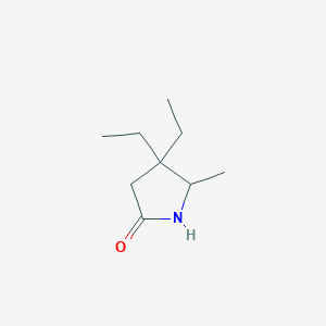 molecular formula C9H17NO B13262927 4,4-Diethyl-5-methylpyrrolidin-2-one 