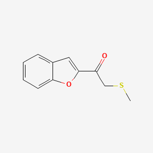molecular formula C11H10O2S B13262931 1-(1-Benzofuran-2-YL)-2-(methylsulfanyl)ethan-1-one 