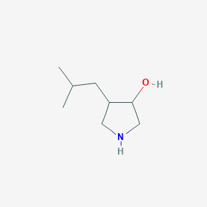 molecular formula C8H17NO B13262950 4-(2-Methylpropyl)pyrrolidin-3-OL 