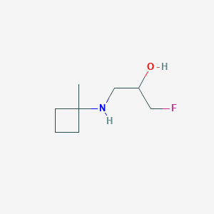 molecular formula C8H16FNO B13262959 1-Fluoro-3-[(1-methylcyclobutyl)amino]propan-2-ol 