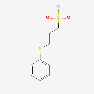 molecular formula C9H11ClO2S2 B13262964 3-(Phenylsulfanyl)propane-1-sulfonyl chloride 
