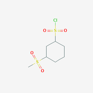 molecular formula C7H13ClO4S2 B13262967 3-Methanesulfonylcyclohexane-1-sulfonyl chloride 