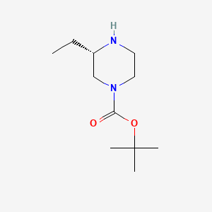 molecular formula C11H22N2O2 B1326298 (S)-叔丁基 3-乙基哌嗪-1-羧酸酯 CAS No. 928025-56-3