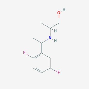 molecular formula C11H15F2NO B13262990 2-{[1-(2,5-Difluorophenyl)ethyl]amino}propan-1-ol 
