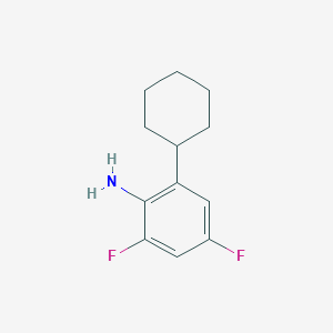 molecular formula C12H15F2N B13263002 2-Cyclohexyl-4,6-difluoroaniline 