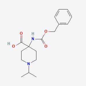 molecular formula C17H24N2O4 B13263007 4-{[(Benzyloxy)carbonyl]amino}-1-(propan-2-yl)piperidine-4-carboxylic acid 