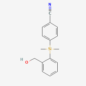 molecular formula C16H17NOSi B1326301 4-{[2-(Hydroxymethyl)phenyl]dimethylsilyl}benzonitrile CAS No. 947515-74-4