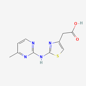 molecular formula C10H10N4O2S B13263013 {2-[(4-Methylpyrimidin-2-yl)amino]-1,3-thiazol-4-yl}acetic acid 