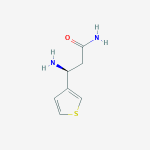 molecular formula C7H10N2OS B13263018 (3S)-3-Amino-3-(thiophen-3-YL)propanamide 