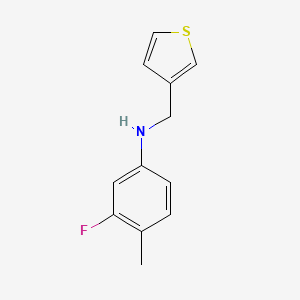 molecular formula C12H12FNS B13263033 3-fluoro-4-methyl-N-(thiophen-3-ylmethyl)aniline 