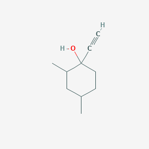 molecular formula C10H16O B13263046 1-Ethynyl-2,4-dimethylcyclohexan-1-OL 