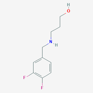 molecular formula C10H13F2NO B13263109 3-{[(3,4-Difluorophenyl)methyl]amino}propan-1-ol 