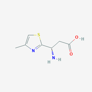 molecular formula C7H10N2O2S B13263110 (3S)-3-Amino-3-(4-methyl-1,3-thiazol-2-yl)propanoic acid 