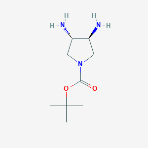 molecular formula C9H19N3O2 B1326312 (3S,4S)-Tert-butyl 3,4-diaminopyrrolidine-1-carboxylate CAS No. 1020571-45-2