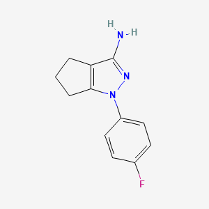 molecular formula C12H12FN3 B13263138 1-(4-fluorophenyl)-1H,4H,5H,6H-cyclopenta[c]pyrazol-3-amine 