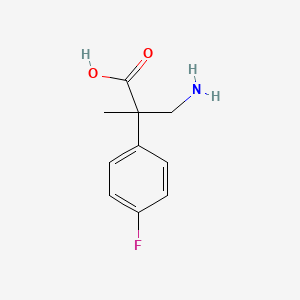 molecular formula C10H12FNO2 B13263145 3-Amino-2-(4-fluorophenyl)-2-methylpropanoic acid 