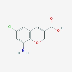 molecular formula C10H8ClNO3 B13263158 8-Amino-6-chloro-2H-chromene-3-carboxylic acid 