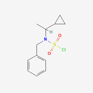 molecular formula C12H16ClNO2S B13263163 N-Benzyl-N-(1-cyclopropylethyl)sulfamoyl chloride 