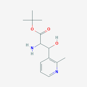 molecular formula C13H20N2O3 B13263173 tert-Butyl 2-amino-3-hydroxy-3-(2-methylpyridin-3-yl)propanoate 