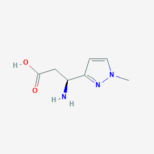 molecular formula C7H11N3O2 B13263175 (3S)-3-Amino-3-(1-methyl-1H-pyrazol-3-yl)propanoic acid 