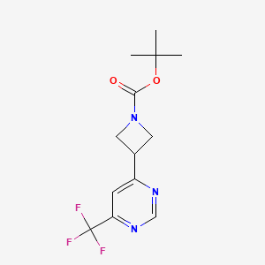 molecular formula C13H16F3N3O2 B13263181 tert-Butyl 3-[6-(trifluoromethyl)pyrimidin-4-yl]azetidine-1-carboxylate 