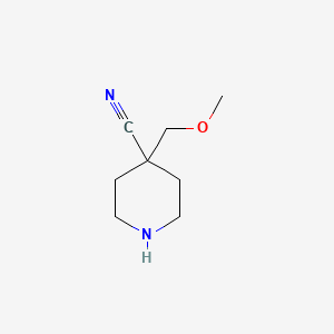 molecular formula C8H14N2O B13263182 4-(Methoxymethyl)piperidine-4-carbonitrile 