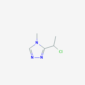 molecular formula C5H8ClN3 B13263186 3-(1-chloroethyl)-4-methyl-4H-1,2,4-triazole 