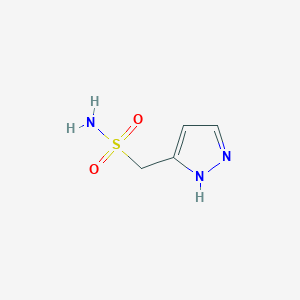 molecular formula C4H7N3O2S B13263200 1H-pyrazol-5-ylmethanesulfonamide 