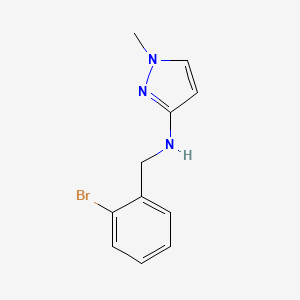 molecular formula C11H12BrN3 B13263216 N-[(2-Bromophenyl)methyl]-1-methyl-1H-pyrazol-3-amine 