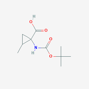 molecular formula C10H17NO4 B13263222 1-Boc-amino-2-methylcyclopropanecarboxylic acid 