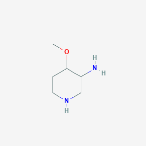 molecular formula C6H14N2O B13263233 4-Methoxypiperidin-3-amine 