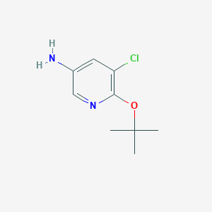 molecular formula C9H13ClN2O B13263237 6-(Tert-butoxy)-5-chloropyridin-3-amine 