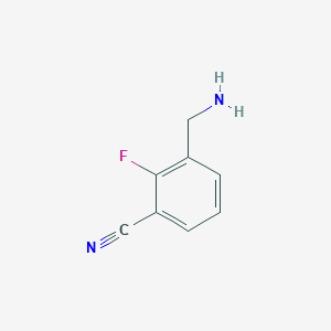 molecular formula C8H7FN2 B13263239 3-(Aminomethyl)-2-fluorobenzonitrile 