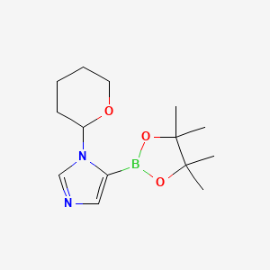 molecular formula C14H23BN2O3 B1326324 1-(四氢-2H-吡喃-2-基)-5-(4,4,5,5-四甲基-1,3,2-二氧杂硼环-2-基)-1H-咪唑 CAS No. 1029684-37-4